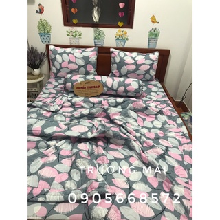 Ga gối 100% coton sét không kèm chăn logo chuẩn in trên vải