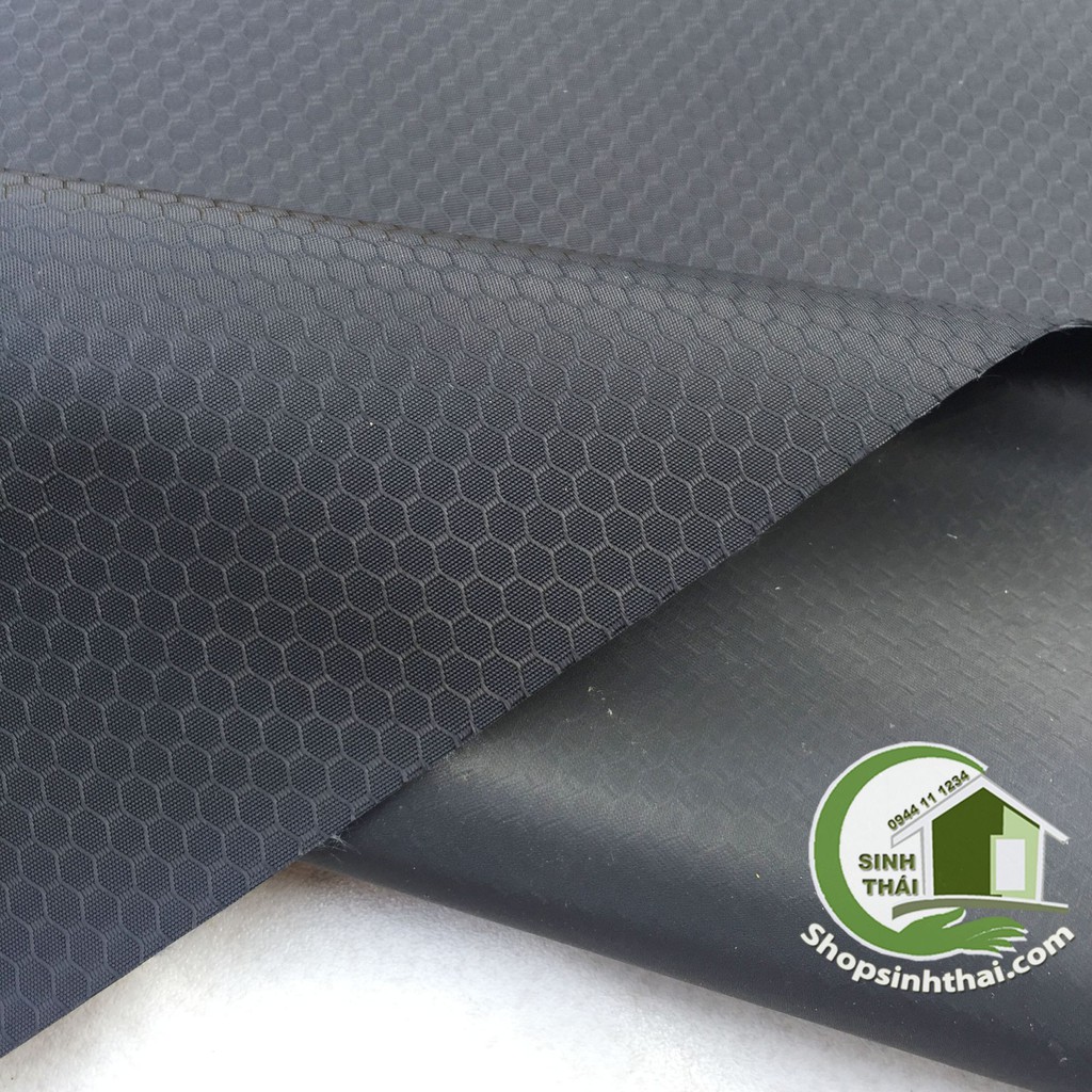 Vải bố PVC tổ ong màu đen - vải may balo túi xách [ 1m x khổ 1,55m ]
