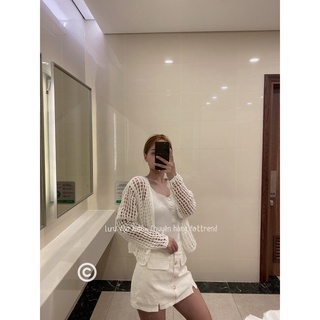 Set áo len 2 dây kèm cardigan ( kèm ảnh thật )