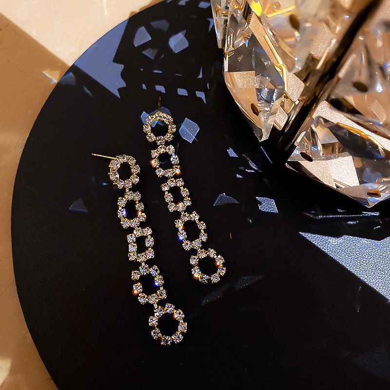 Hoa tai bạc S925 - Khuyên tai bạc S925 dáng dài Bling Bling cao cấp sang trọng ZaZa.accessories KT8075