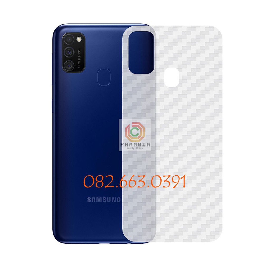 Miếng dán mặt lưng skin carbon Samsung Galaxy M21