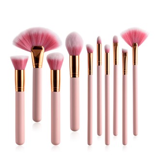 10Pcs/Set Makeup Brushes Set Fan Brush Foundation Powder Cosmetic Make Up Tools