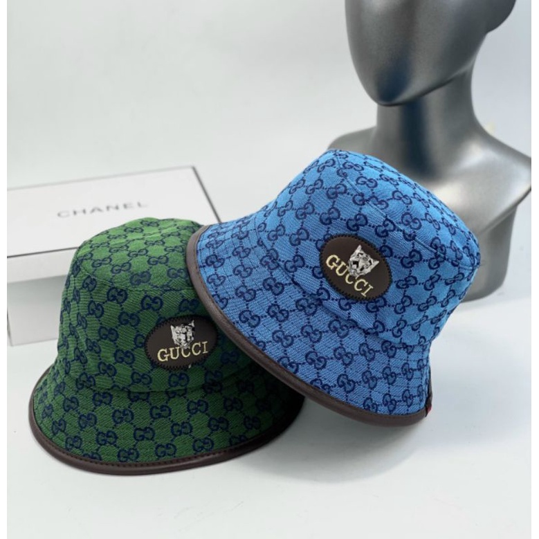 Nón vành tròn, mũ bucket thời trang GUCCI Ngũ Sắc hai lớp vải Kaki mịn siêu đẹp