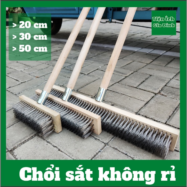 Chổi sắt cầm tay không rỉ chà rửa vệ sinh rong rêu ố vàng nền sân vườn ngoài trời bể bơi đánh bay mọi vết bẩn