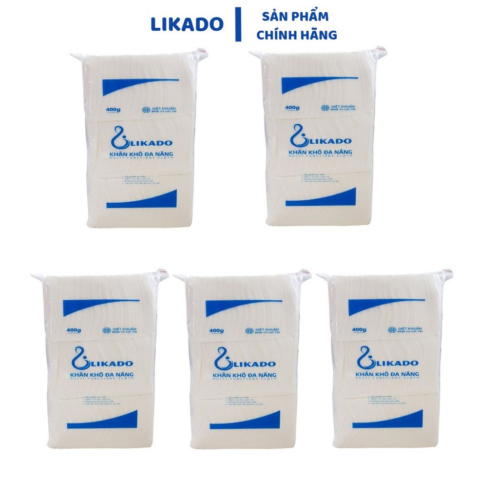 [LIKADO] Khăn vải đa năng Likado loại 400G kích thước (15x20cm), 270 tờ (5 TẶNG 1)