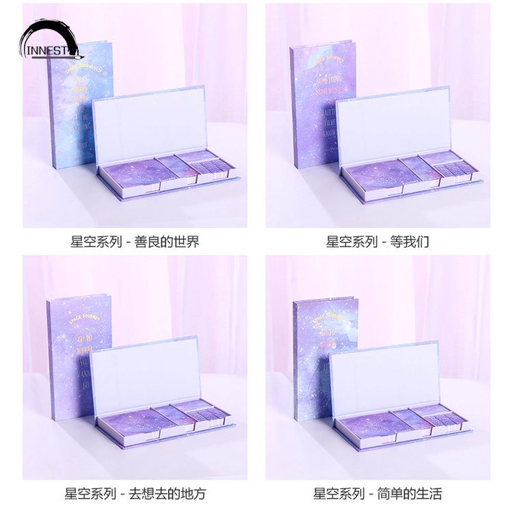 Set Giấy Ghi Chú 6 Trong Một Họa Tiết Bầu Trời Sao Tiện Dụng