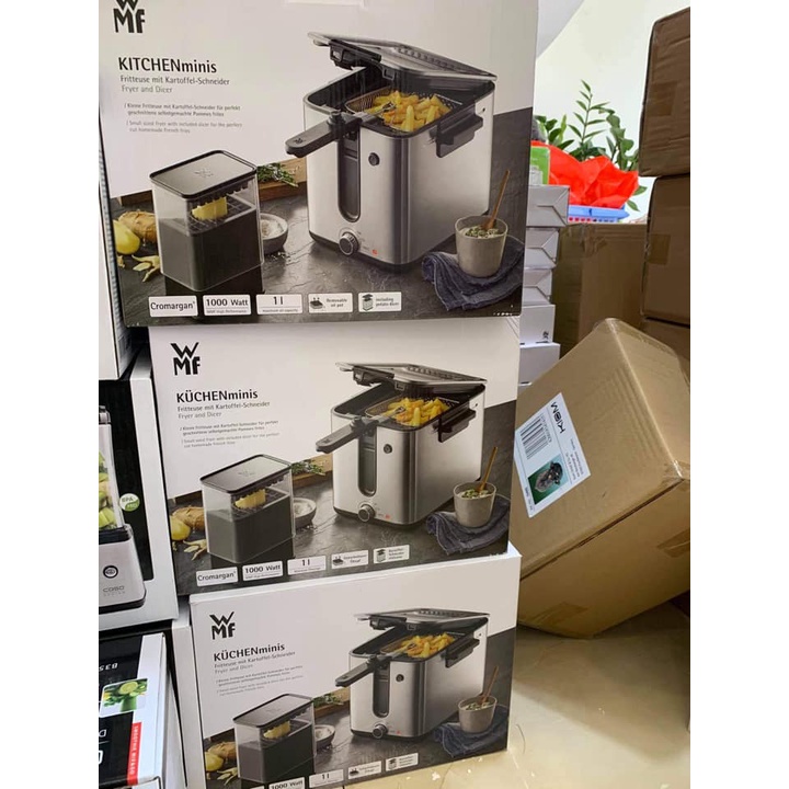 Nồi chiên ngập dầu WMF Küchenminis, có bộ lọc mùi và bộ thái lát khoai tay
