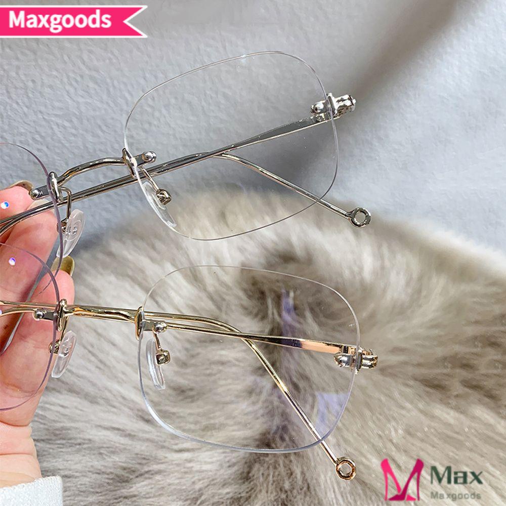 Kính Trong Suốt MAXG|Kính Mát Vuông Gọng Kim Loại