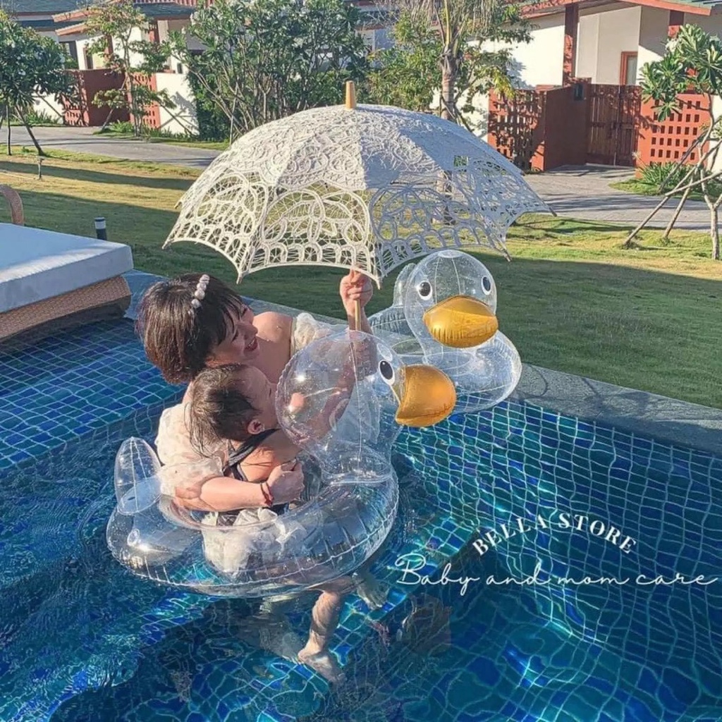 Phao Bơi Vịt Dành Cho Trẻ Từ 6 Tháng - 7 Tuổi, Style Trong Suốt, Cute
