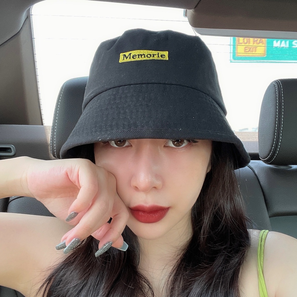 Mũ Bucket Thêu Chữ Đơn Giản Phom Nữ Vừa Vặn Chất Gần Tuyết Nhung - Mã Số: MBK05063