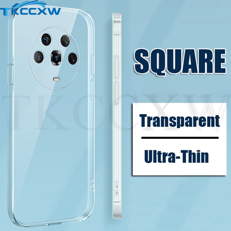 Ốp Điện Thoại Silicon Vuông Trong Suốt Honor View 10 20 30 40 9X Pro 8X X10 X30 Max X20 SE X30i Play 3 4 4T Pro Magic 3 4 Pro