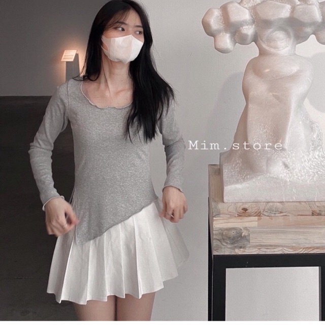 Áo lệch tà viền bèo (ảnh by mim) Mimstore