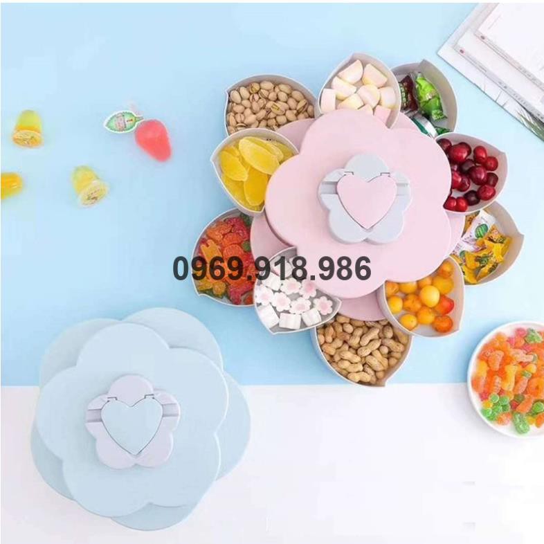 🎈 Hộp Đựng Bánh Kẹo Mứt Tết Xoay Tròn Nở Hoa 5 Cánh 2 Tầng Đẹp Cao Cấp Giá Gốc Sỉ Rẻ 💙 Tổng Kho Gia Dụng Sài Gòn 💙