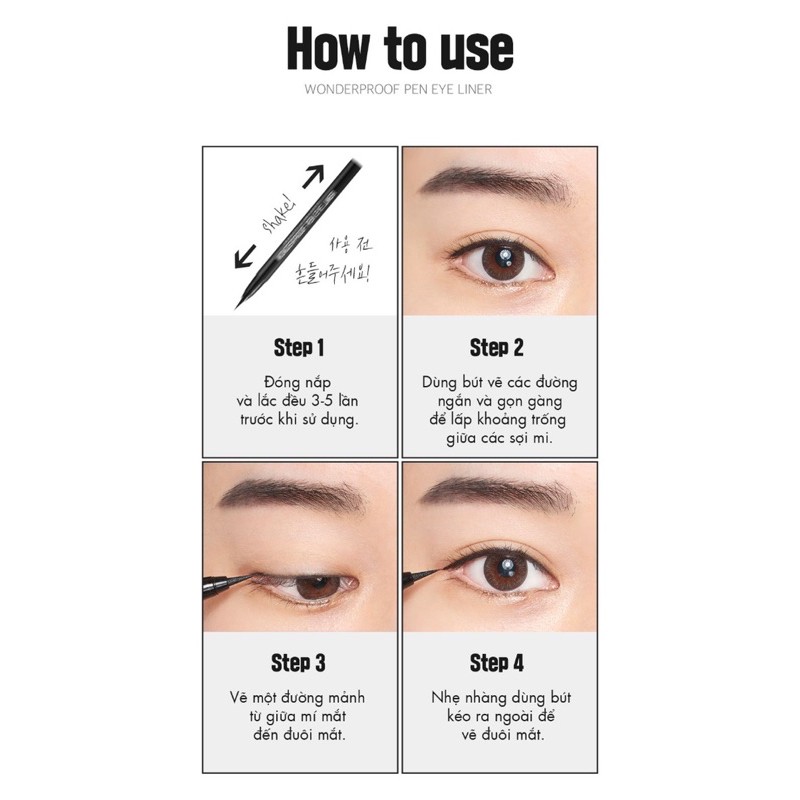 Kẻ mắt nước Eyeliner B. O. M Lâu trôi không lo đụng nước