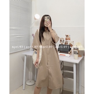 Đầm sơ mi kaki phom rộng (ảnh thật/ có sẵn)
