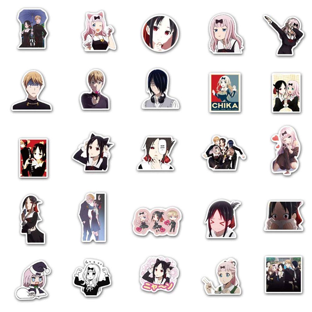 AUGUSTINA Kaguya-sama: Love Is War Nhãn Dán Trang Trí Laptop Hành Lý Chống Nước Họa Tiết Graffiti Hoạt Hình Dễ Thương Dành Cho Trẻ Em