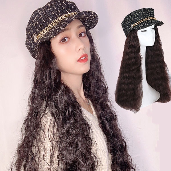 Nón giả tóc xoăn dài thời trang mùa đông