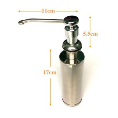 Bình Đựng Nước Rửa Chén Inox - Bình Xà Bông Gắn Chậu Rửa Chén - Bình Xà Bông Nhấn Inox