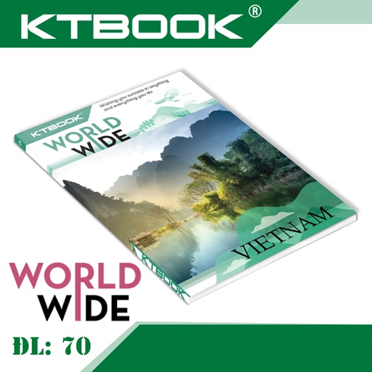 Gói 10 cuốn Tập học sinh Ktbook cao cấp Giá rẻ Worldwide giấy trắng ĐL 70 gsm - 96 trang