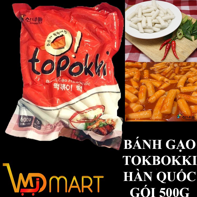 500g Bánh gạo hàn quốc tokbokki cắt khúc + 450g chả cá + 100g sốt + 100g phô mai kéo sợi