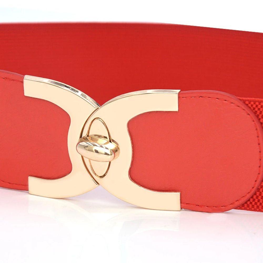 Thắt Lưng Co Giãn Khóa Kim Loại Bản Rộng Trang Trí Đầm Jean Thanh Lịch Cho Bạn Gái