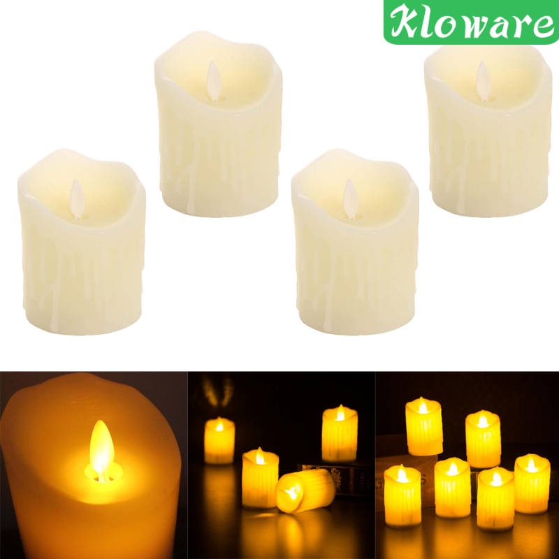 Bộ 4 đèn LED hình nến chạy bằng pin dùng trang trí tiệc cưới