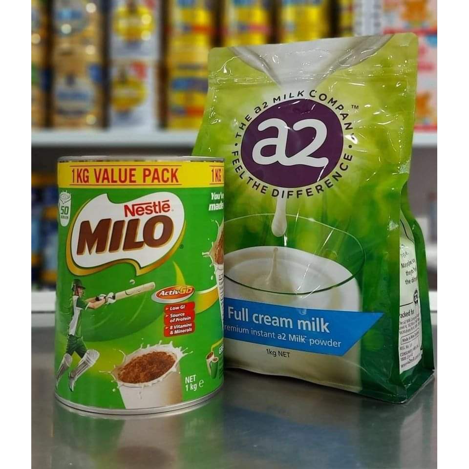 Sữa Úc | Combo Milo Úc 1kg & A2 Úc nguyên kem 1kg