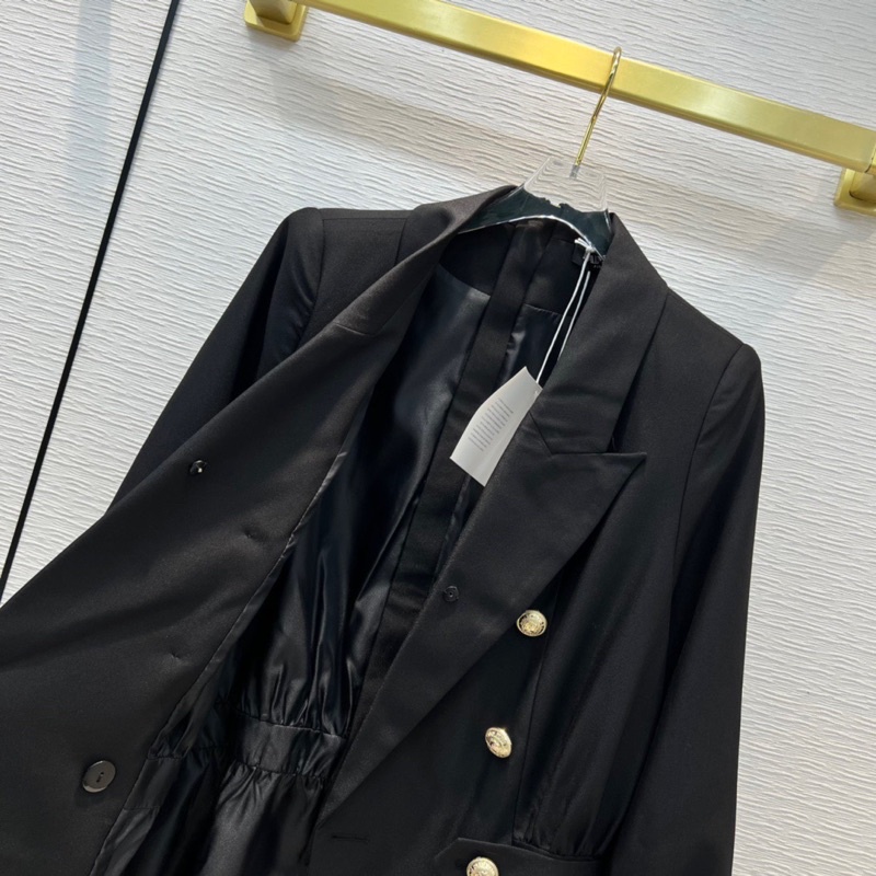 Đầm blazer dáng ngắn ôm hai hàng cúc ánh kim sang trọng thương hiệu YSL cao cấp