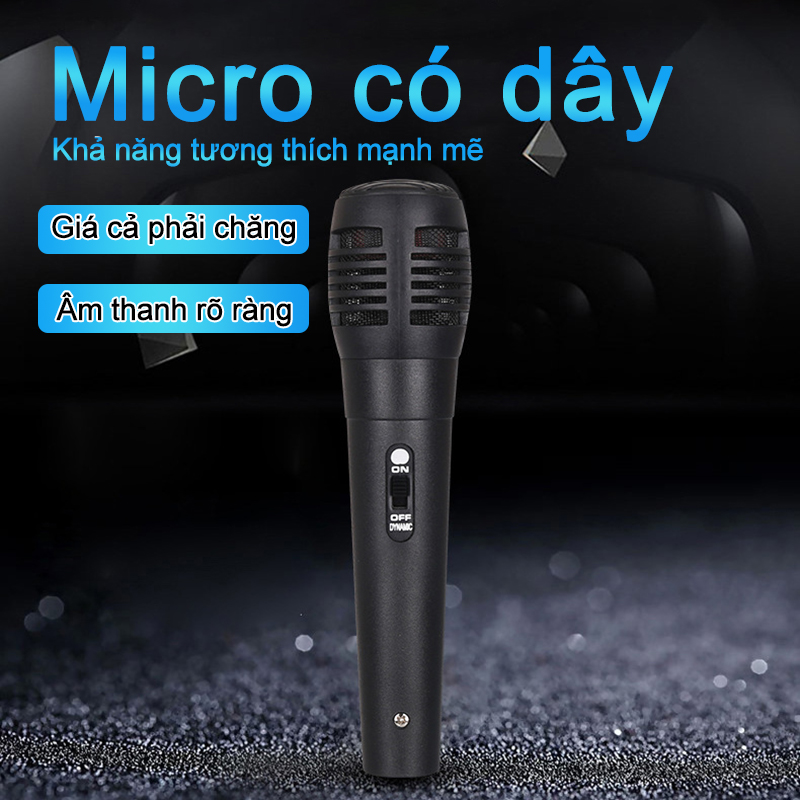 Micro đa năng / Micro Karaoke cho loa kéo Daile / Aige / Zansong V12 (đen) [HT10003]