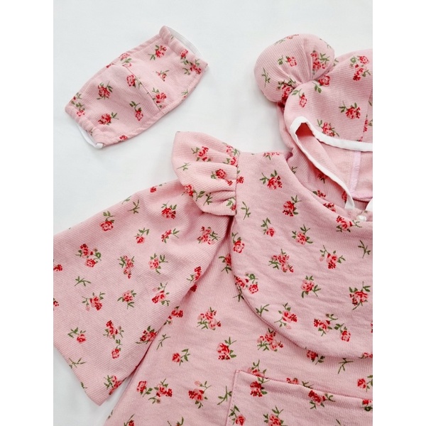[ẢNH THẬT] Áo choàng, áo khoác mùa thu thiết kế hoạ tiết hoa nhí cực xinh cho bé (tặng kèm yếm và khẩu trang)
