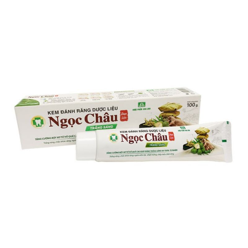 KEM ĐÁNH RĂNG DƯỢC LIỆU NGỌC CHÂU TRUYỀN THỐNG, TRẮNG SÁNG TUÝP 100ML/170ML.