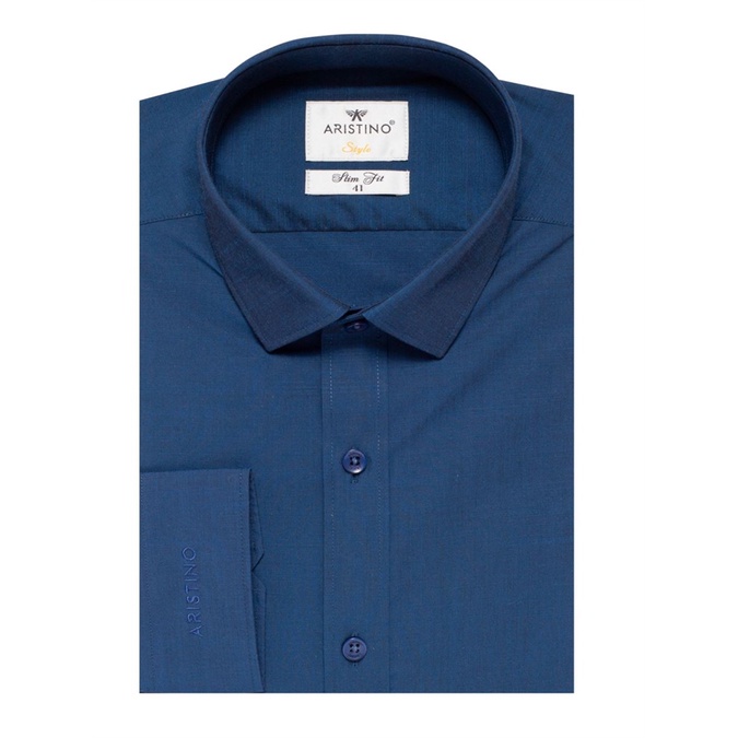 Áo sơ mi dài tay Aristino cổ độc đáo gọn gàng, sợi tre kháng khuẩn, from slim  tà lượn ALS60208
