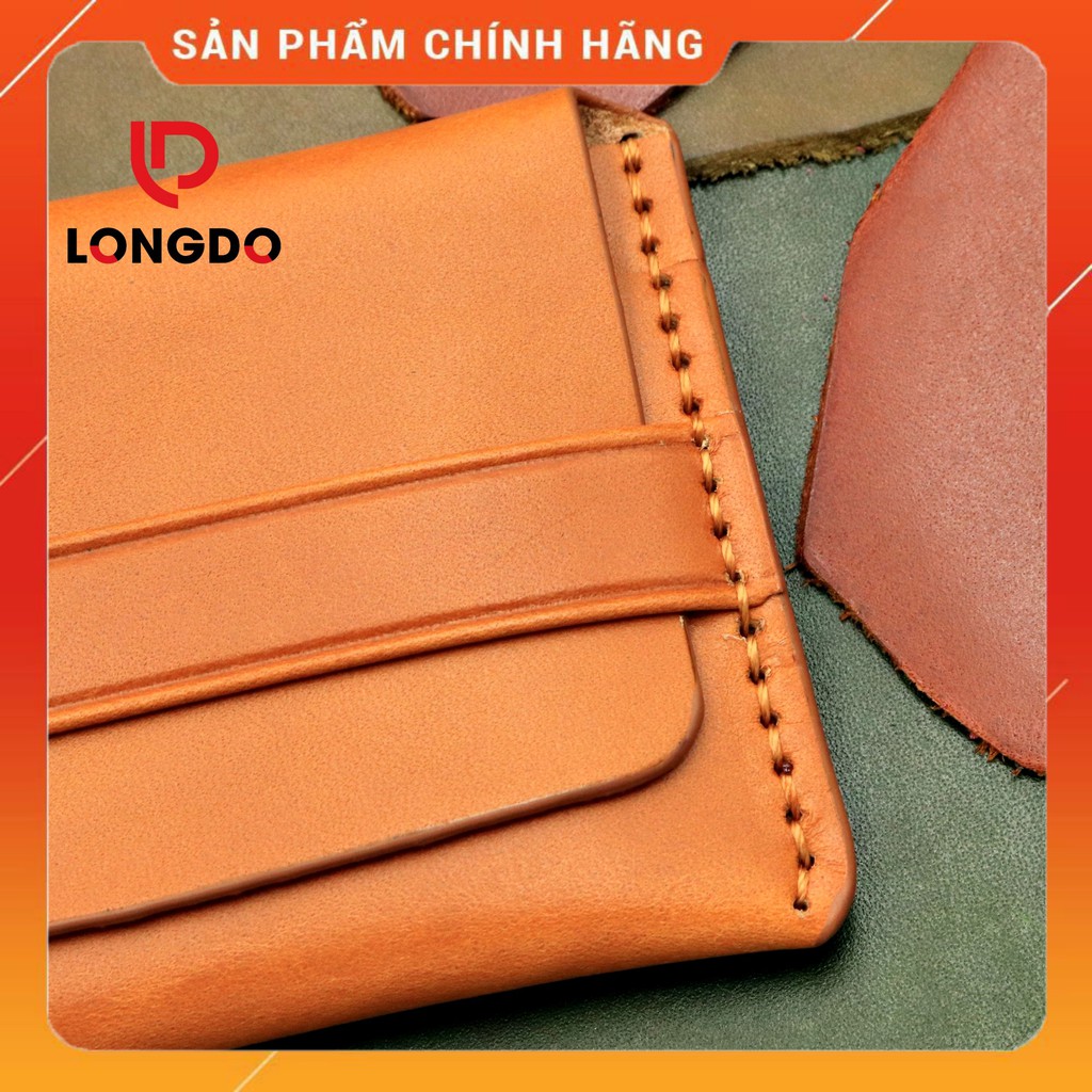 Ví Đựng Card Cao Cấp Da Pullup - Cam Kết 100% Da Bò Thật - Màu Vàng Bò Hàng Chính Hãng Thương Hiệu Longdo Leather - C01