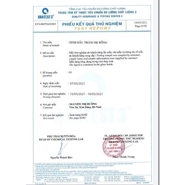 Tinh Dầu Tràm Huế Nguyên Chất, Sản Phẩm Tinh Dầu Tràm 100% Tự Nhiên Lọ 100ml