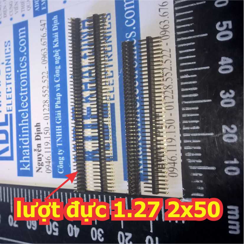 3 cái lượt 1.27mm 1.25mm JUMP RÀO ĐỰC, thẳng, đôi 2x50p kde0468