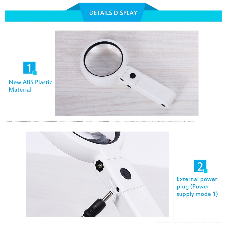 Kính Lúp 5X 11X Có Đèn LED Và Giá Đỡ Để Bàn Tiện Dụng