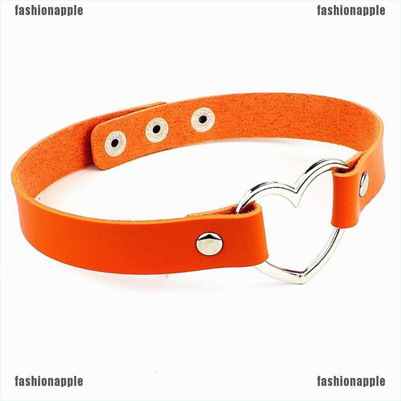 Vòng Cổ Choker Da PU Mặt Trái Tim Thời Trang Cho Nữ