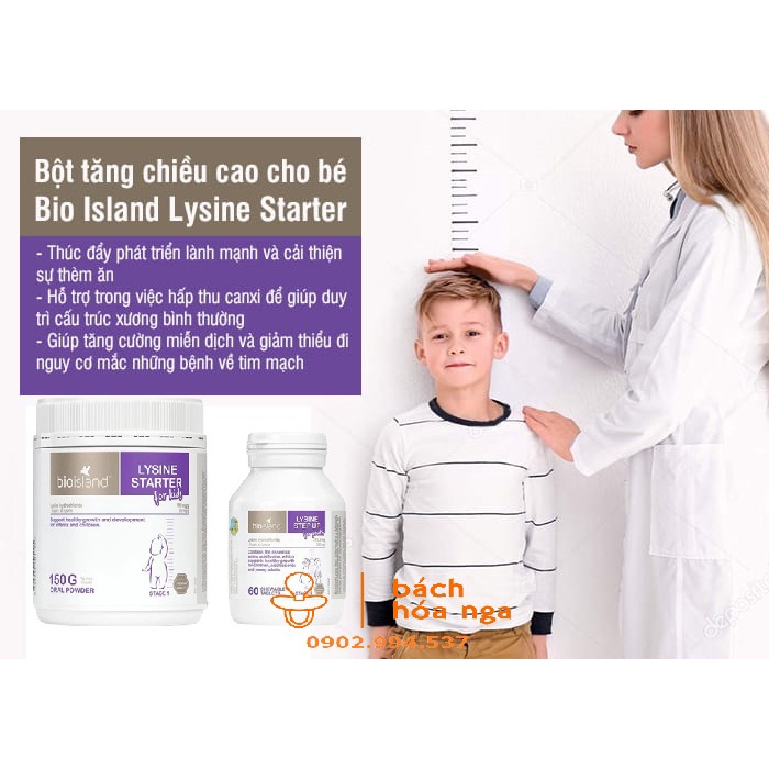 [Tăng chiều cao]Bột Lysine Úc Bioisland hộp 150gr