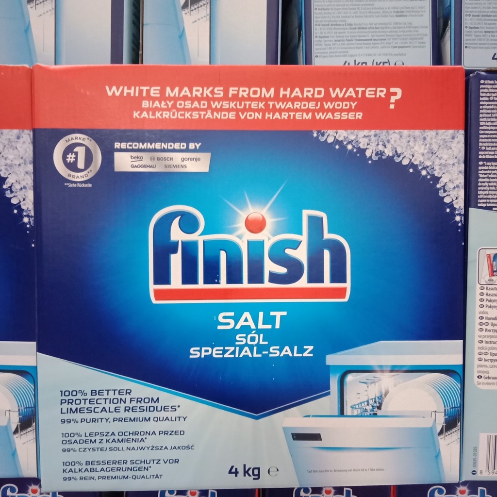 Muối rửa chén bát Finish 4 kg, giúp làm mềm nước, hàng chính hãng