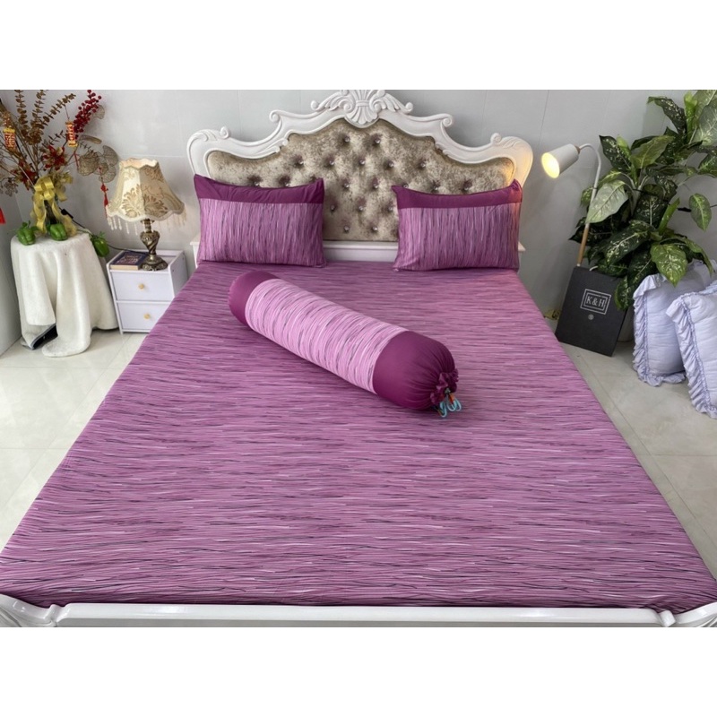 Bộ drap thun hàn quốc 4 món phối gối siêu tây