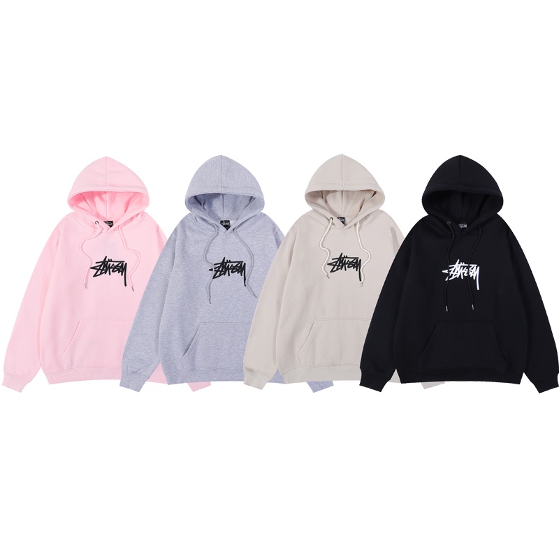 STUSSY Áo hoodies có nón dài tay thời trang nam nữ