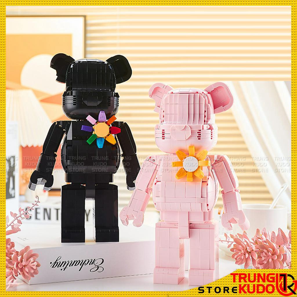 Đồ chơi lắp ráp Bearbrick - Mô hình Bearbrick mảnh trơn BlackPink làm quà tặng trang trí decor
