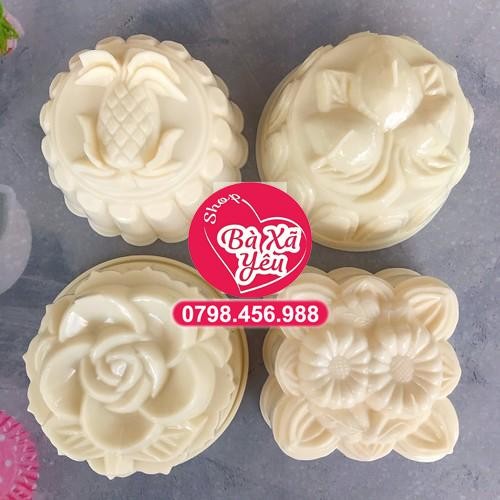 Combo 4 khuôn rau câu , trung thu bông hoa 3D - BX3272