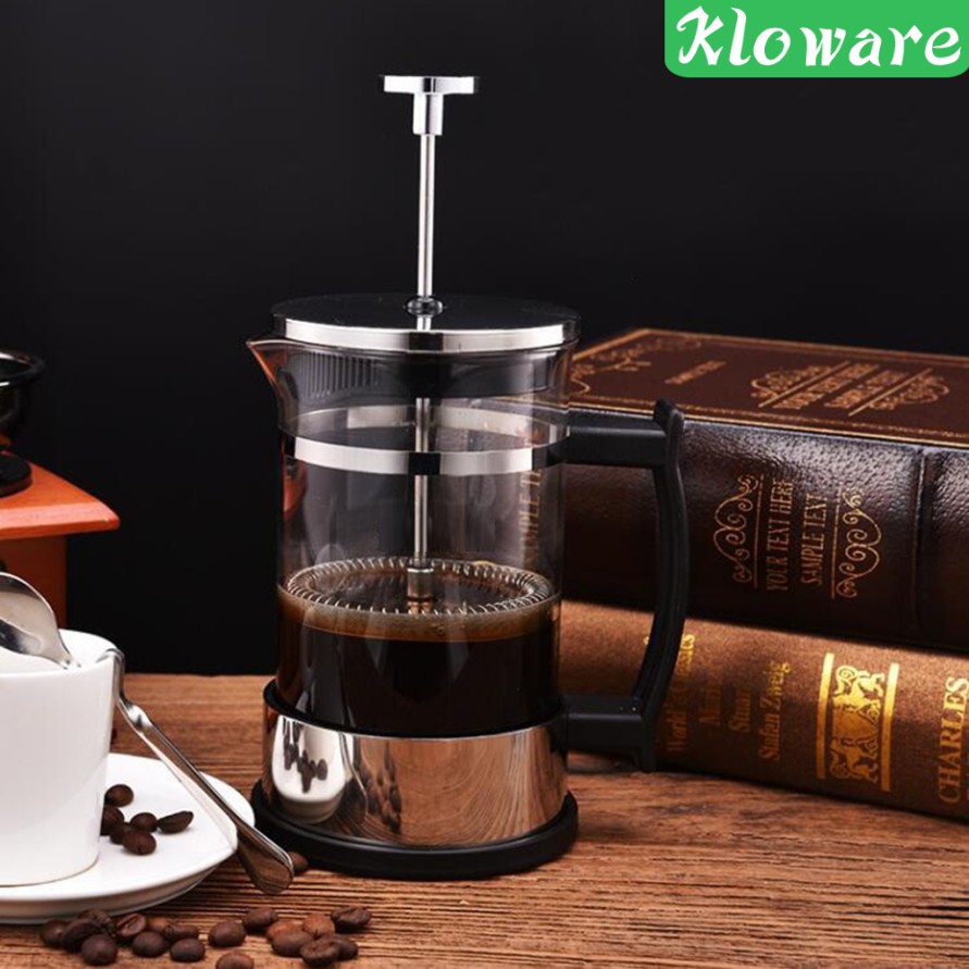 Máy Pha Cà Phê Kiểu Pháp Bằng Thủy Tinh Không Gỉ 350ml / 12oz # 1-2