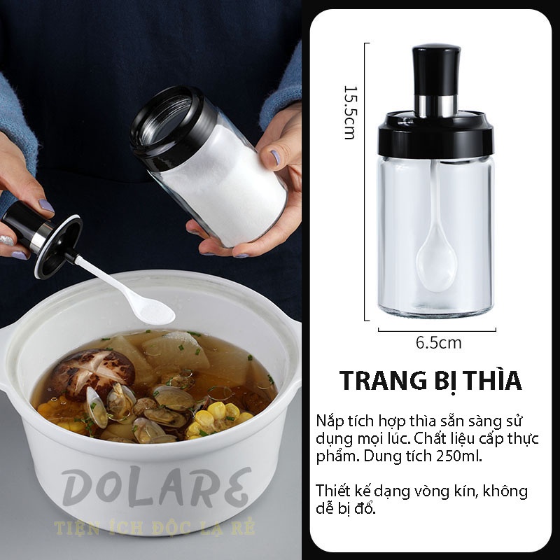 Hũ Đựng Gia Vị, Lọ, Hộp, Hũ Thủy Tinh Đựng Gia Vị, Dầu Ăn, Chống Nước, Ẩm Mốc, Côn Trùng