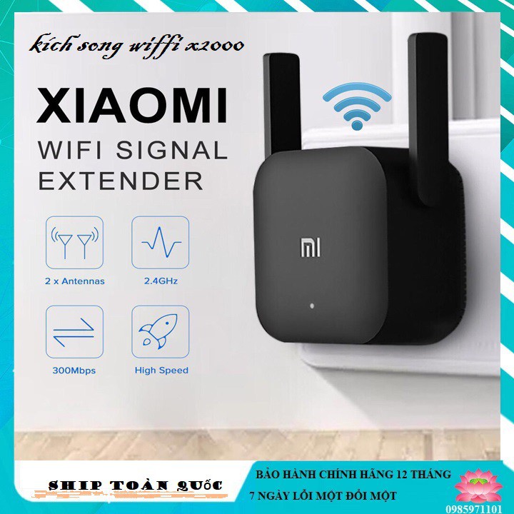 Kích sóng Wifi Xiaomi Repeater Pro 2019 (2 râu - băng thông 300 Mbps)