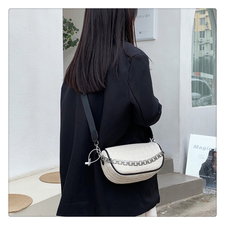 Túi Đeo JASMIN NOIR Chéo Vai Họa Tiết Kẻ Sọc Có Dây Xích Đeo Dành Cho Bạn Nữ