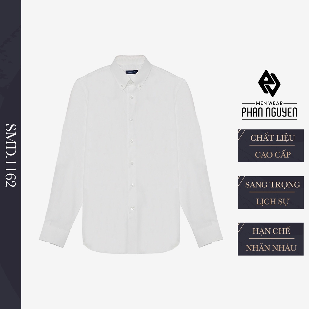 Áo Sơ Mi Nam Tay Dài PHAN NGUYỄN Dáng Slim Fit, Ôm Vừa Vặn Nhẹ Nhàng, Chất Vải Cotton Thấm Hút Tốt SMD.1162