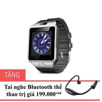 Đồng hồ thông minh Smartwatch DZ09 dùng sim độc lập + Tặng kèm tai nghe Bluetooth thể thao