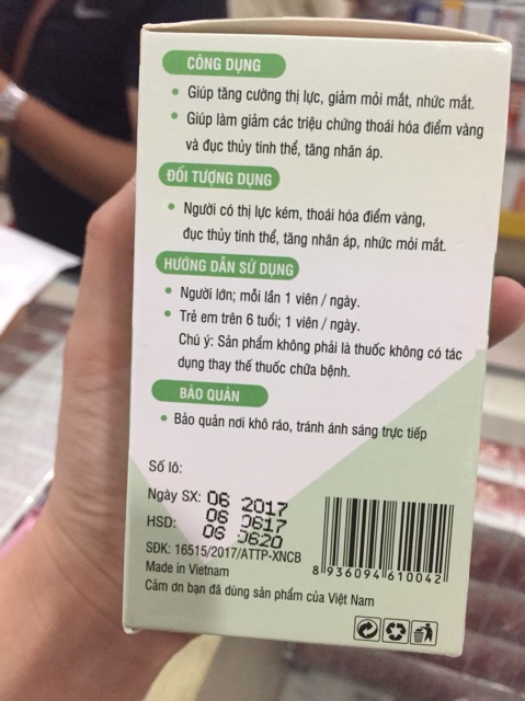 ( Có hoá đơn nhập hàng) Viên sáng mắt Lutein (cực kỳ hquả cho ng mờ mắt,mỏi mắt do dùng nhiều đt,máy tính)